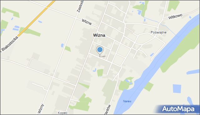 Wizna, Tysiąclecia, mapa Wizna