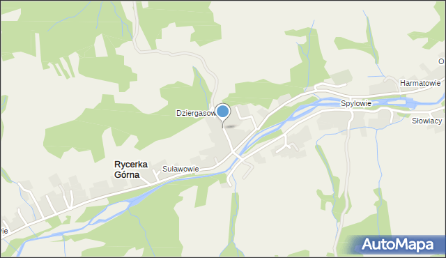 Rycerka Górna, U Sulawy, mapa Rycerka Górna