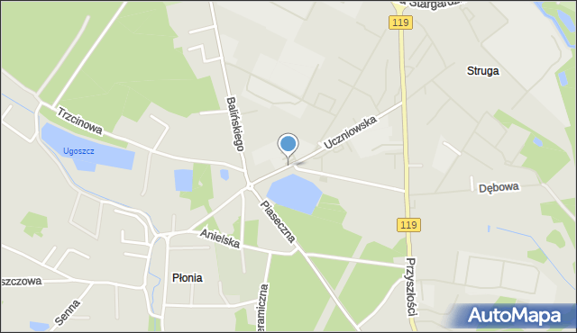 Szczecin, Uczniowska, mapa Szczecina