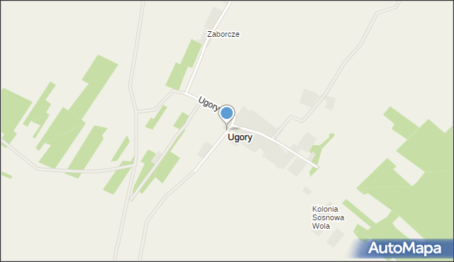 Ugory gmina Józefów nad Wisłą, Ugory, mapa Ugory gmina Józefów nad Wisłą