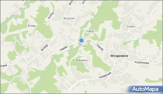 Wrząsowice, Ugorek, mapa Wrząsowice