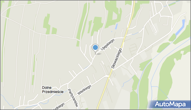 Myślenice, Ujejskiego Kornela, mapa Myślenice