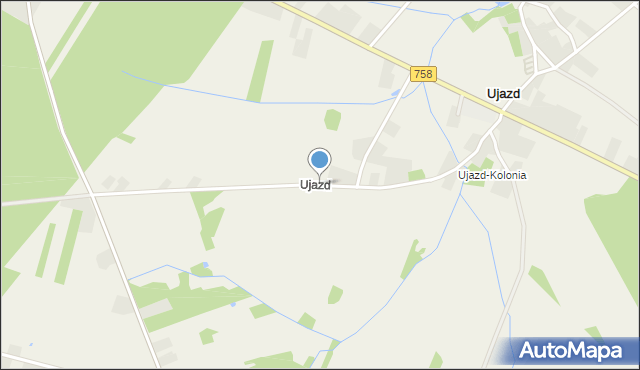 Ujazd gmina Iwaniska, Ujazd, mapa Ujazd gmina Iwaniska