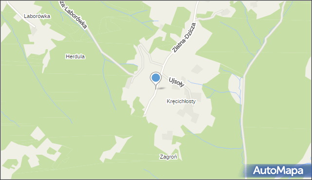 Ujsoły, Ujsoły-Kręcichwosty, mapa Ujsoły