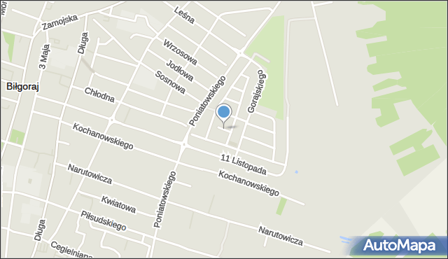 Biłgoraj, Ułańska, mapa Biłgoraj