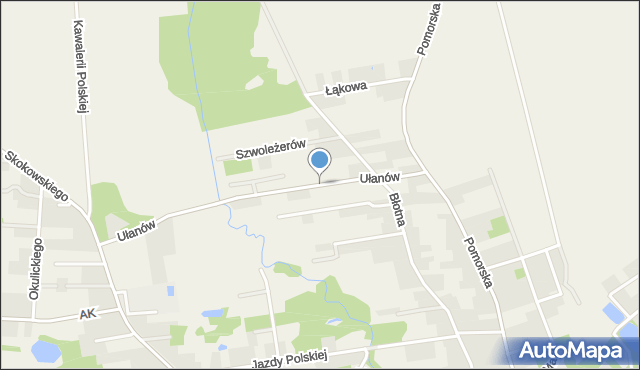 Jaktorów, Ułanów, mapa Jaktorów