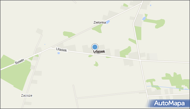 Ulasek gmina Somianka, Ulasek, mapa Ulasek gmina Somianka