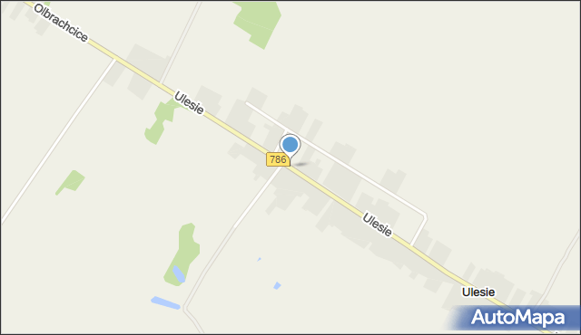 Ulesie gmina Dąbrowa Zielona, Ulesie, mapa Ulesie gmina Dąbrowa Zielona