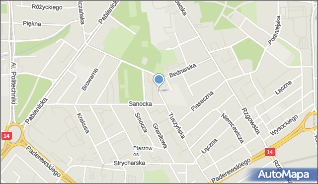 Łódź, Unicka, mapa Łodzi