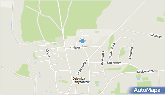 Ostrów Lubelski, Unicka, mapa Ostrów Lubelski