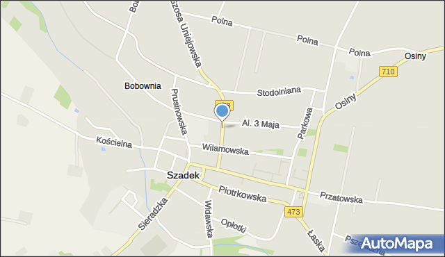 Szadek powiat zduńskowolski, Uniejowska, mapa Szadek powiat zduńskowolski