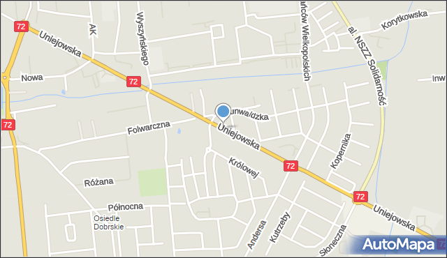 Turek, Uniejowska, mapa Turka