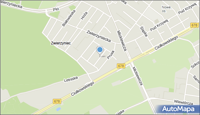 Białystok, Urocza, mapa Białegostoku