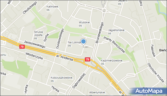 Kraków, Urbanowicza Witolda, gen., mapa Krakowa
