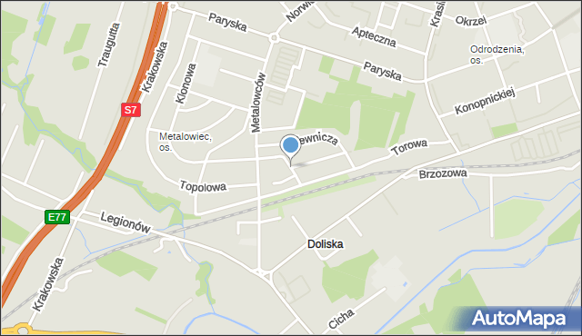 Skarżysko-Kamienna, Urzędnicza, mapa Skarżysko-Kamienna