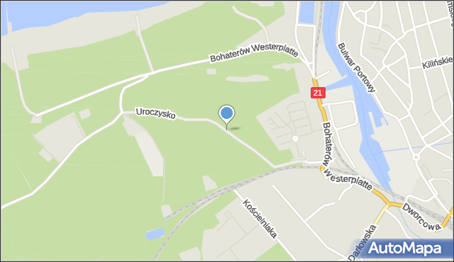 Ustka, Uroczysko, mapa Ustka