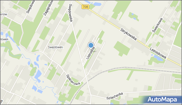 Anielin Swędowski, Ustronna, mapa Anielin Swędowski
