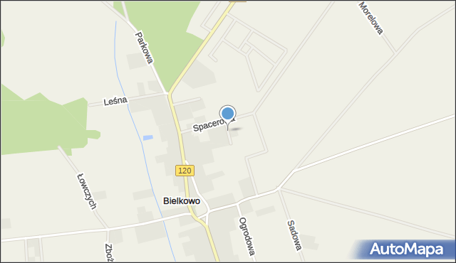 Bielkowo gmina Kobylanka, Ustronna, mapa Bielkowo gmina Kobylanka