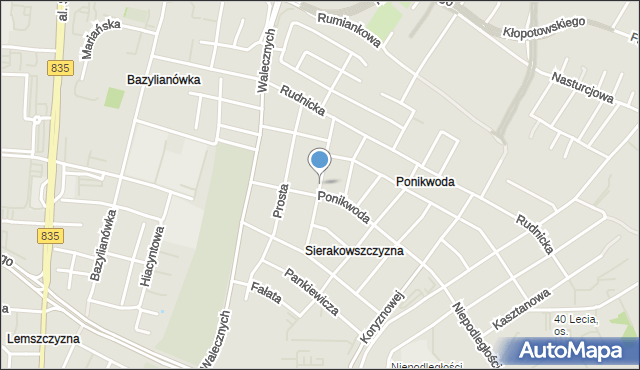 Lublin, Ustronie, mapa Lublina