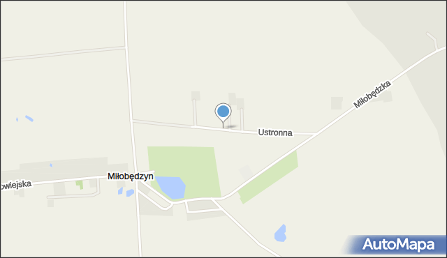 Miłobędzyn, Ustronna, mapa Miłobędzyn