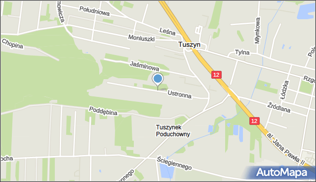 Tuszyn powiat łódzki wschodni, Ustronna, mapa Tuszyn powiat łódzki wschodni