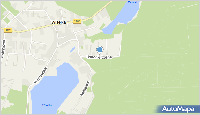 Wisełka, Ustronie Leśne, mapa Wisełka