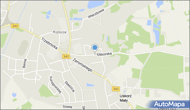 Wołów, Uskorska, mapa Wołów