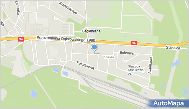 Dąbrowa Górnicza, Uthkego Cezarego, mapa Dąbrowa Górnicza