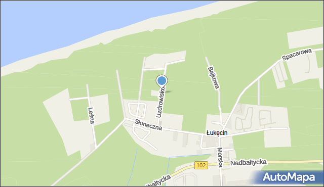 Łukęcin, Uzdrowiskowa, mapa Łukęcin