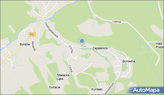 Szczyrk, Uzdrowiskowa, mapa Szczyrk