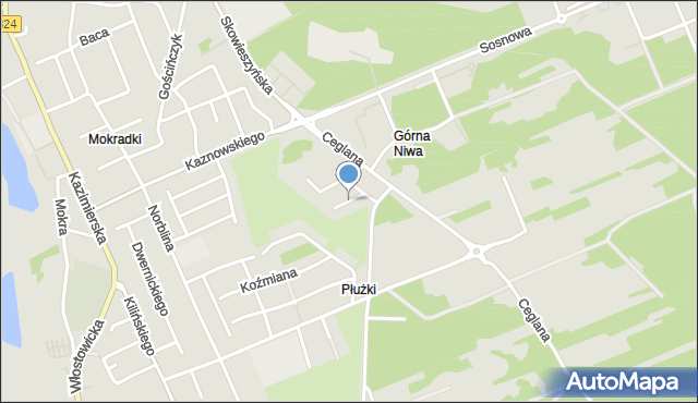 Puławy, W Dolinie, mapa Puław