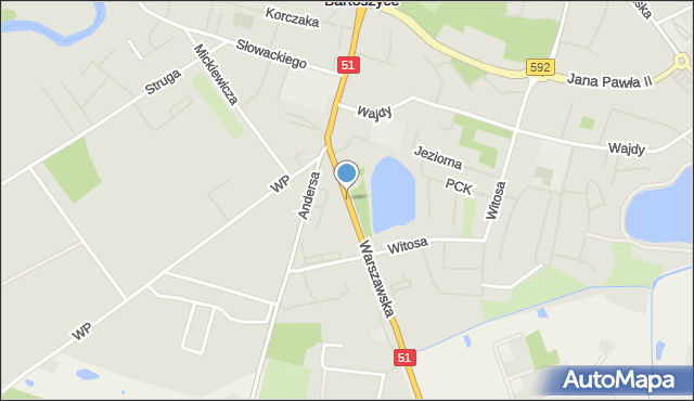 Bartoszyce, Warszawska, mapa Bartoszyce