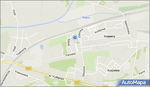 Będzin, Wajdy Andrzeja, mapa Będzin