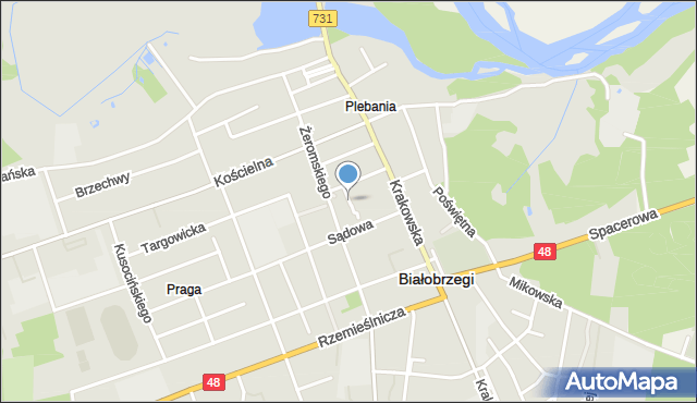 Białobrzegi, Wąska, mapa Białobrzegi