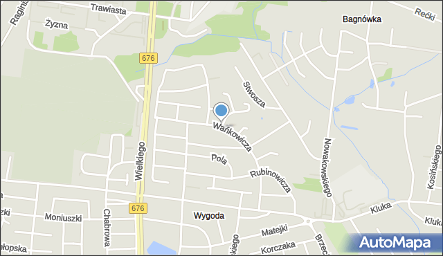 Białystok, Wańkowicza Melchiora, mapa Białegostoku