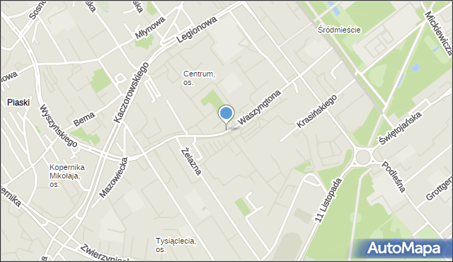 Białystok, Waszyngtona Jerzego, mapa Białegostoku