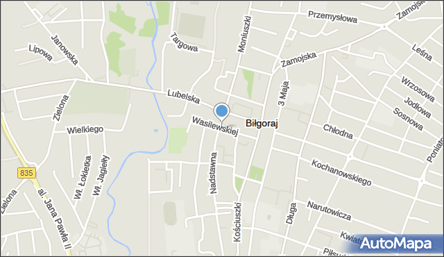 Biłgoraj, Wasilewskiej, mapa Biłgoraj