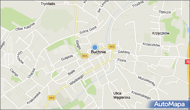 Bochnia, Wąska, mapa Bochni