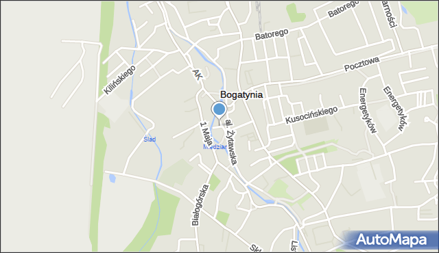 Bogatynia, Waryńskiego Ludwika, mapa Bogatynia