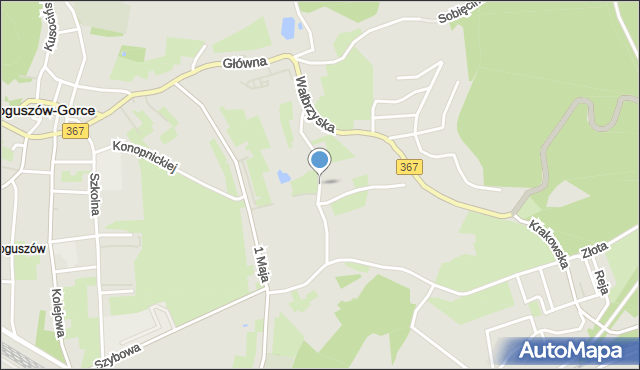 Boguszów-Gorce, Waryńskiego Ludwika, mapa Boguszów-Gorce