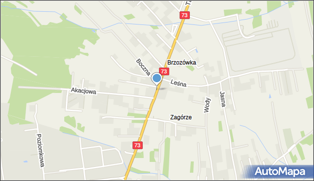 Brzozówka gmina Lisia Góra, Warszawska, mapa Brzozówka gmina Lisia Góra