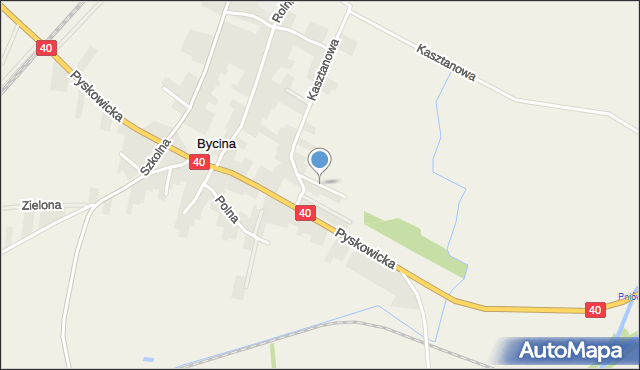 Bycina, Wąska, mapa Bycina