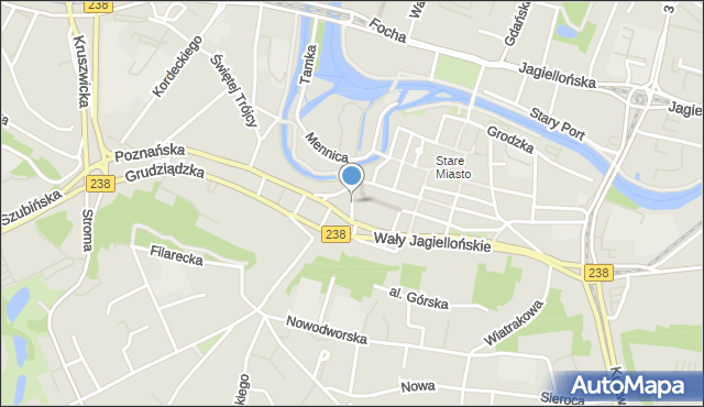 Bydgoszcz, Wąska, mapa Bydgoszczy