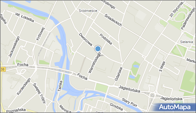 Bydgoszcz, Warmińskiego Emila, dr., mapa Bydgoszczy