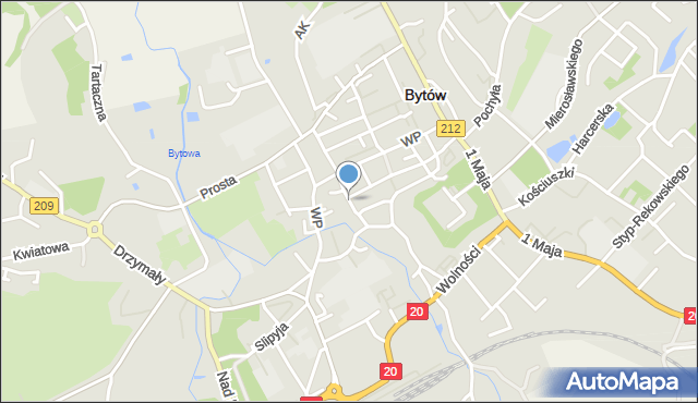 Bytów, Wąska, mapa Bytów