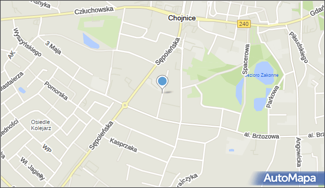 Chojnice, Waryńskiego Ludwika, mapa Chojnic