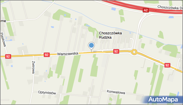 Chrośla, Warszawska, mapa Chrośla