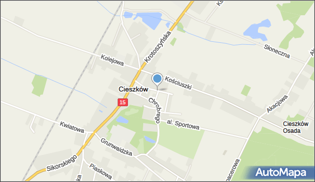 Cieszków, Waryńskiego Ludwika, mapa Cieszków