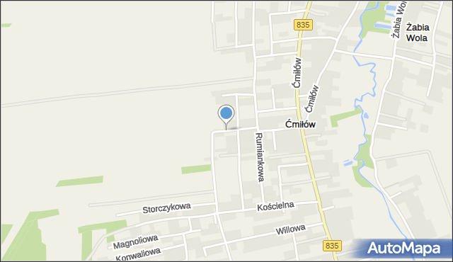 Ćmiłów, Wachowskiego Stanisława, ks., mapa Ćmiłów