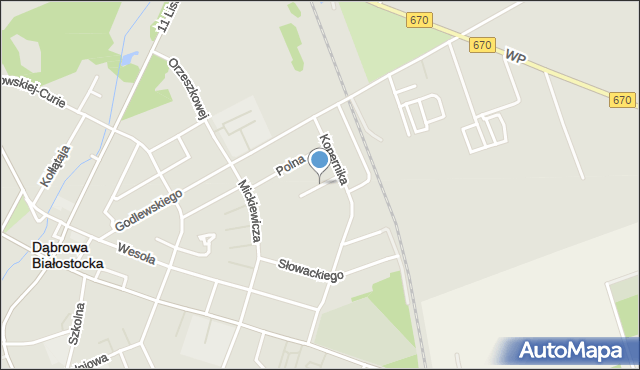 Dąbrowa Białostocka, Wąska, mapa Dąbrowa Białostocka
